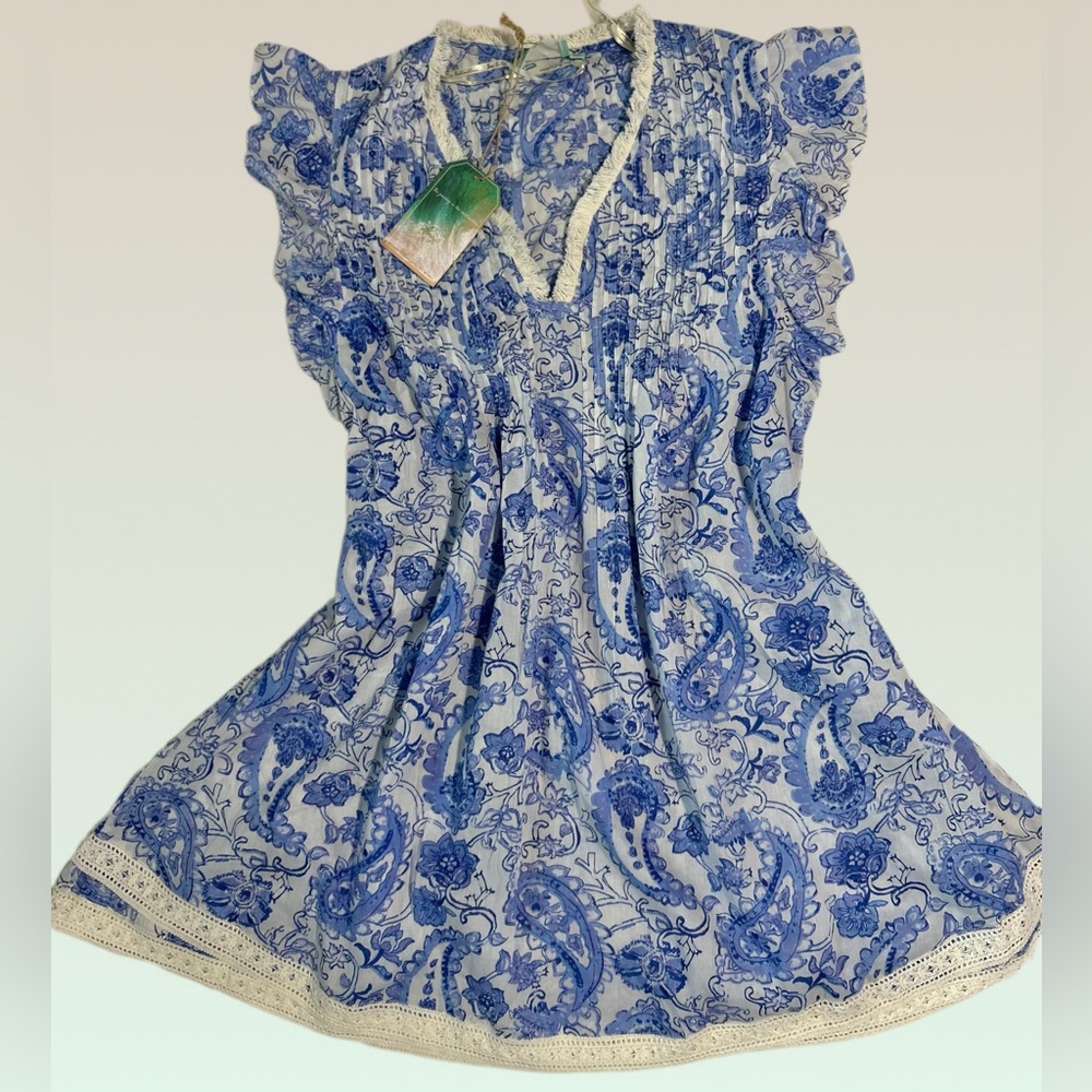 Coastal Paisley Babydoll Ruffle sleeves Dress/Boho Beach style|True Destinations